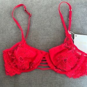 NWT La Perla Red Balconette Bra 32C